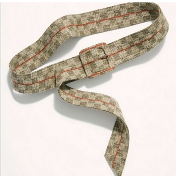 Free People Accessories - NWOT Free People Frisco Wide Checker Fabric Belt